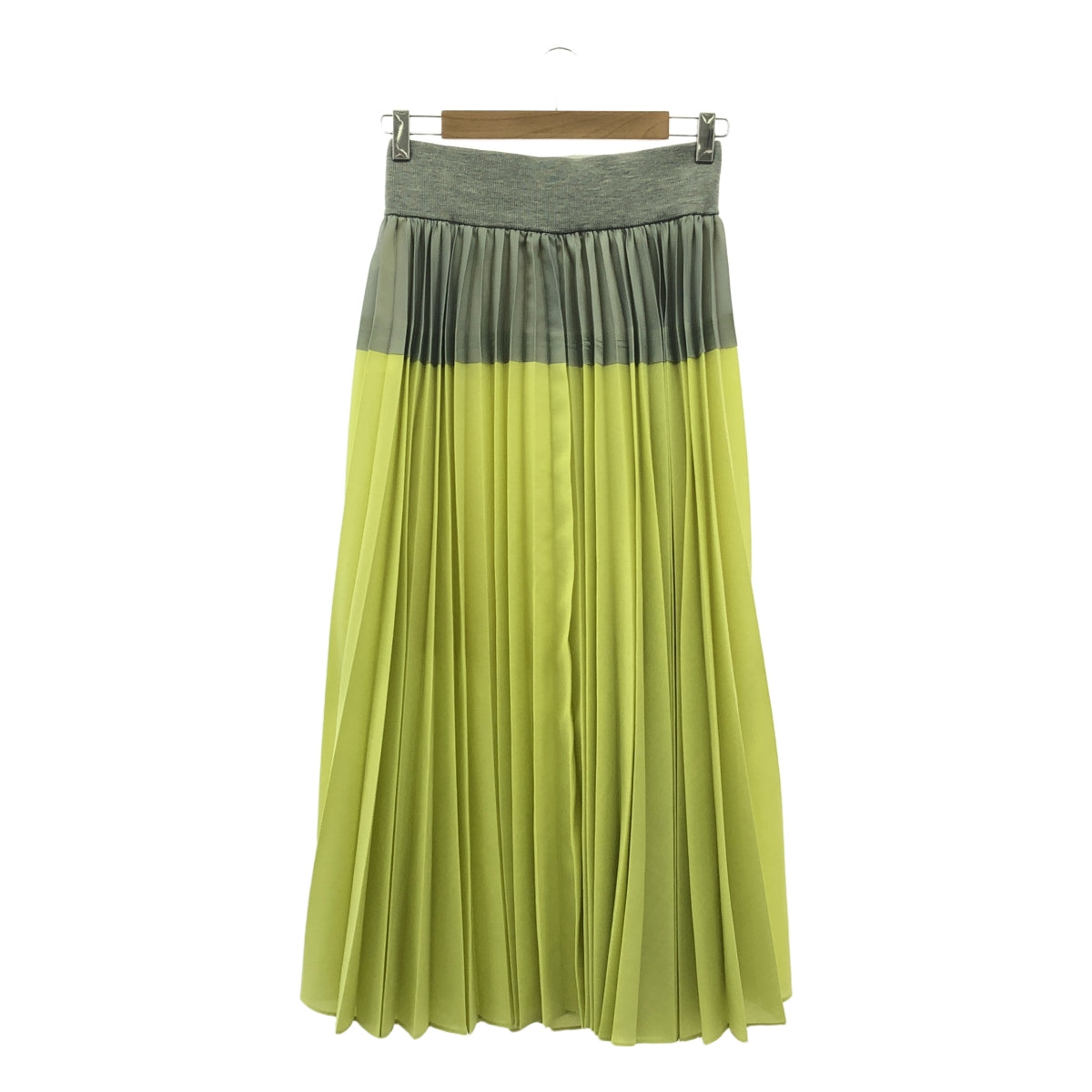 【미품】 sacai / 사카이 | 2023SS | Suiting Skirt 주름 전환 롱 스커트 | 1 | 그레이 / 옐로우 | 여성
