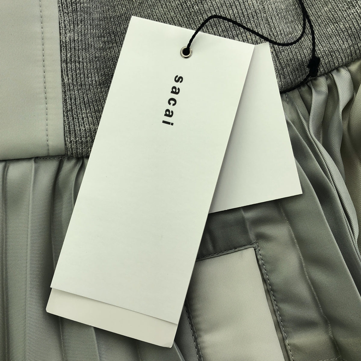 【미품】 sacai / 사카이 | 2023SS | Suiting Skirt 주름 전환 롱 스커트 | 1 | 그레이 / 옐로우 | 여성
