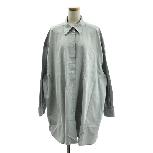 【美品】  Maison Margiela / メゾンマルジェラ | 2021AW | コットン ポプリン ストライプ オーバーサイズ シャツ ドレス ワンピース | XXS | グレー/ホワイト | レディース