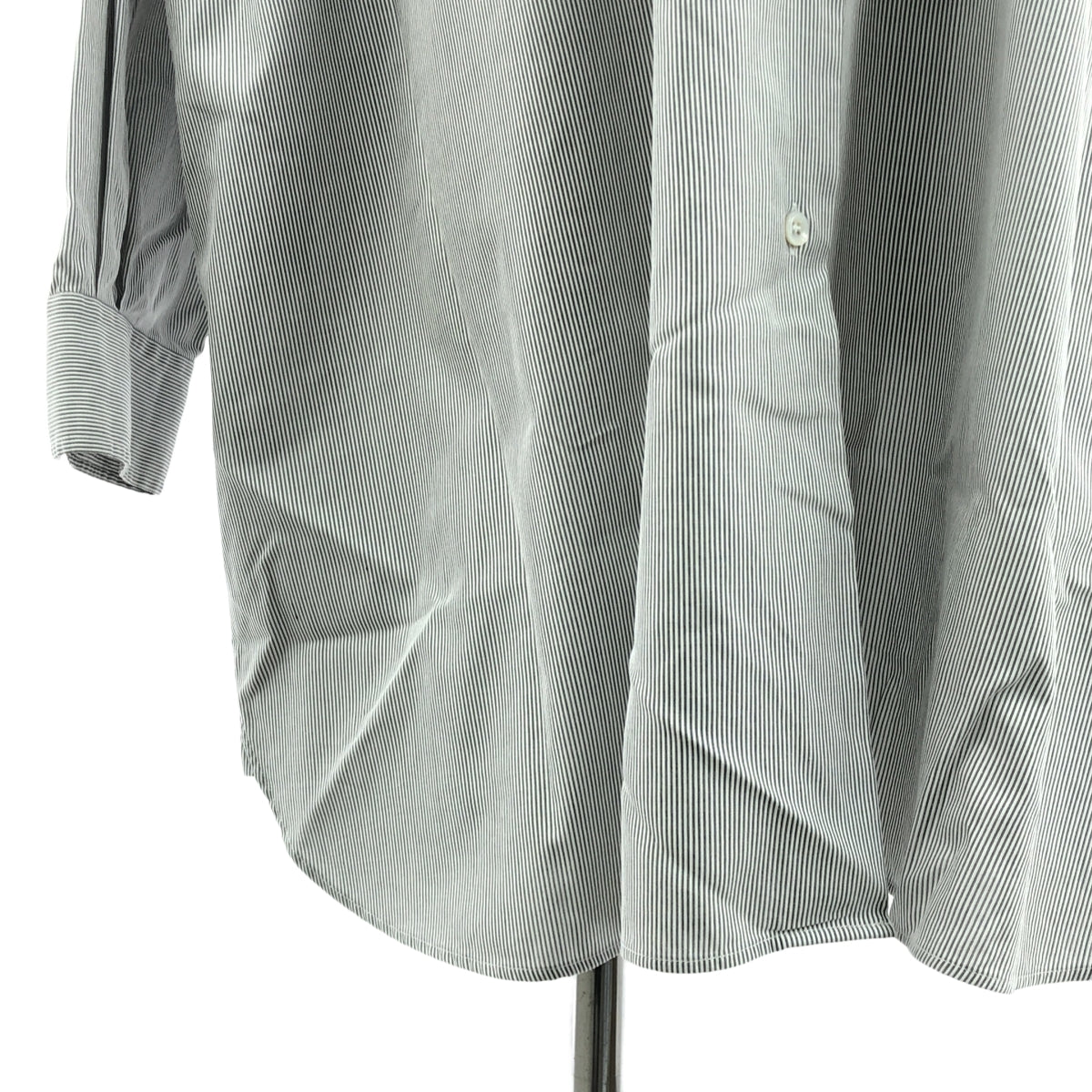 【美品】  Maison Margiela / メゾンマルジェラ | 2021AW | コットン ポプリン ストライプ オーバーサイズ シャツ ドレス ワンピース | XXS | グレー/ホワイト | レディース