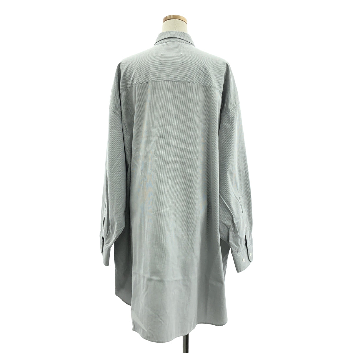【美品】  Maison Margiela / メゾンマルジェラ | 2021AW | コットン ポプリン ストライプ オーバーサイズ シャツ ドレス ワンピース | XXS | グレー/ホワイト | レディース
