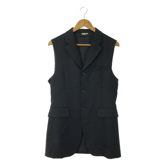 COMME des GARCONS HOMME PLUS | 2022SS | Floral Wool Gaba Sleeveless Wool 3B Tailored Jacket Vest | S | Black | Men's