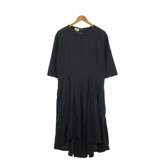 kaiki / Kaiki | Linen Tuck Gathered Dress | F | Navy | Women's