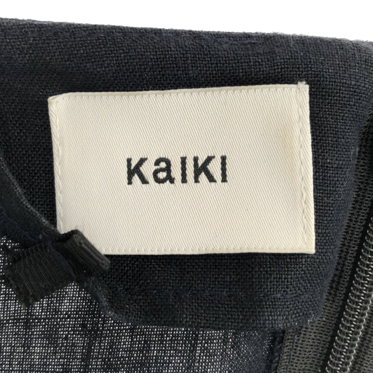 kaiki / Kaiki | Linen Tuck Gathered Dress | F | Navy | Women's