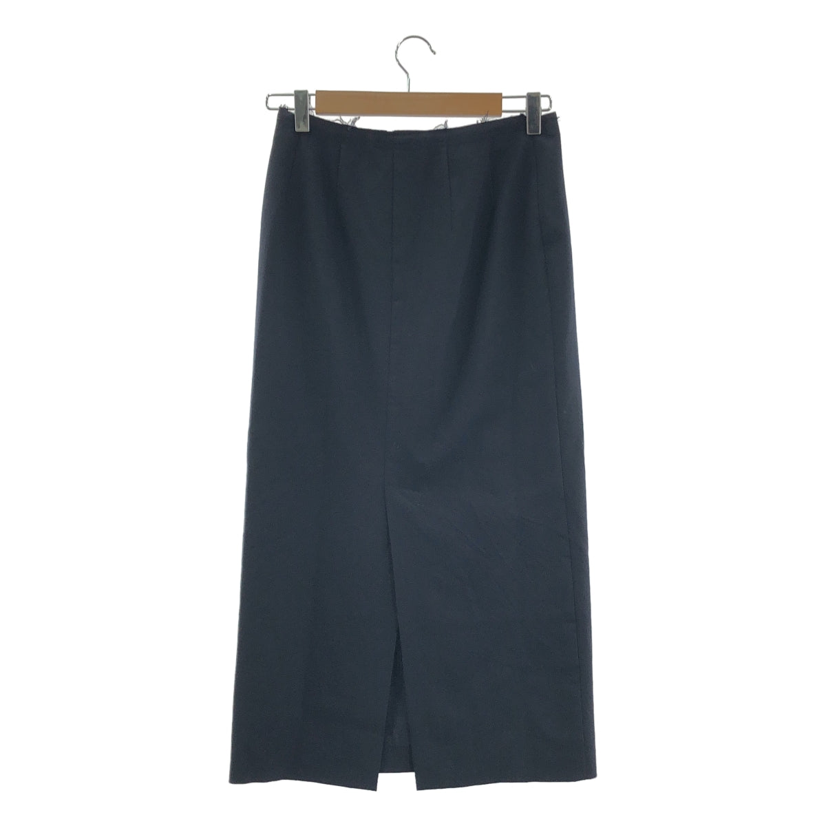 COMME des GARCONS / コムデギャルソン | 2003SS | ウール カットオフ スリット ロングスカート | S | ネイビー | レディース