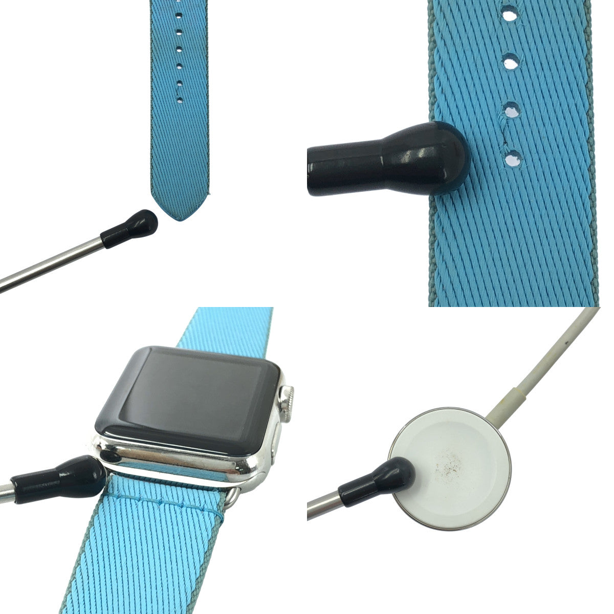 HERMES / エルメス | Apple Watch / アップルウォッチ 38mm ステンレススチール 第1世代 A1553 シンプルトゥール ツイル ベルト |