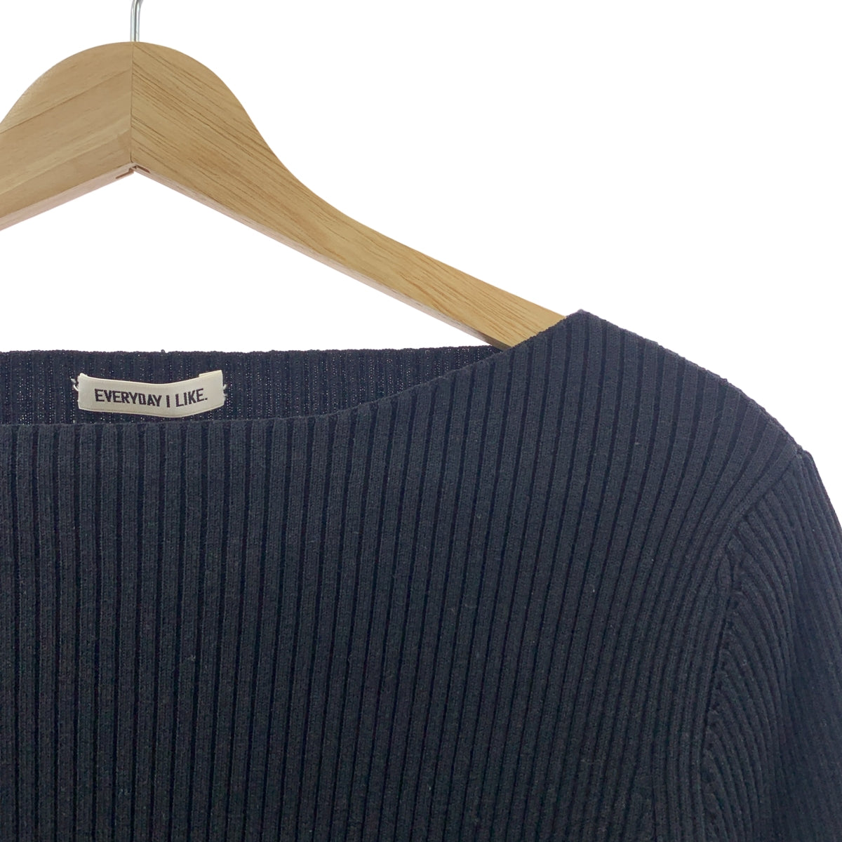 Deuxieme Classe | 2020SS | EVERYDAY I LIKE EVERYDAY KNIT 羅紋七分袖針織衫 | 黑色 | 女款
