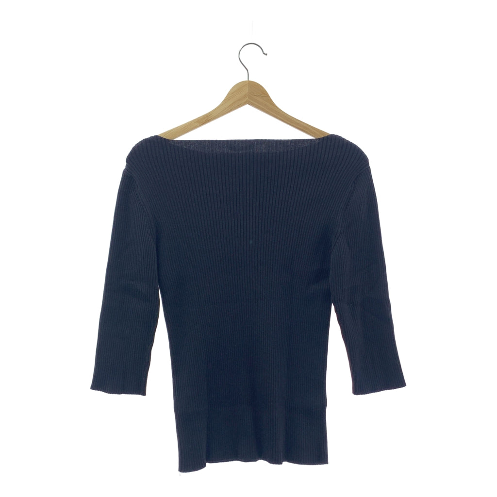 Deuxieme Classe | 2020SS | EVERYDAY I LIKE EVERYDAY KNIT 羅紋七分袖針織衫 | 黑色 | 女款