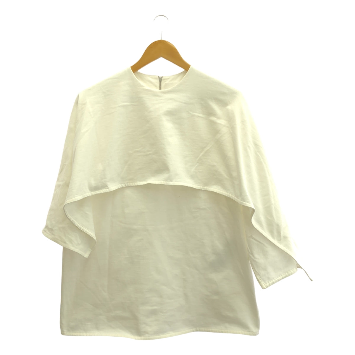 [狀況良好] JIL SANDER | 2024SS |圓領無袖T卹/棉質後背拉鍊套頭衫| M |白色 |女性的