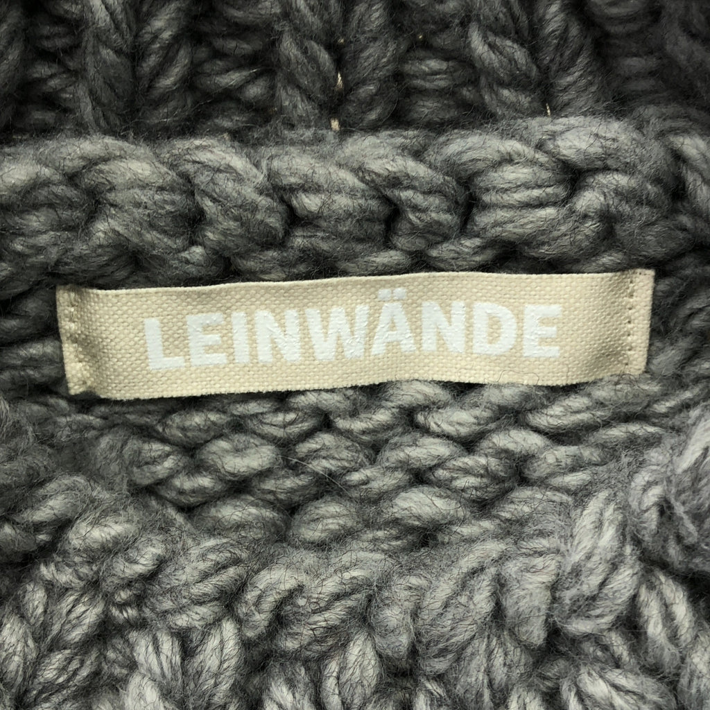LEINWANDE / ラインヴァンド | Snow Slope Intarsia Top / ウール バイカラー オーバー ニット セーター | F | グレー/アイボリー | レディース