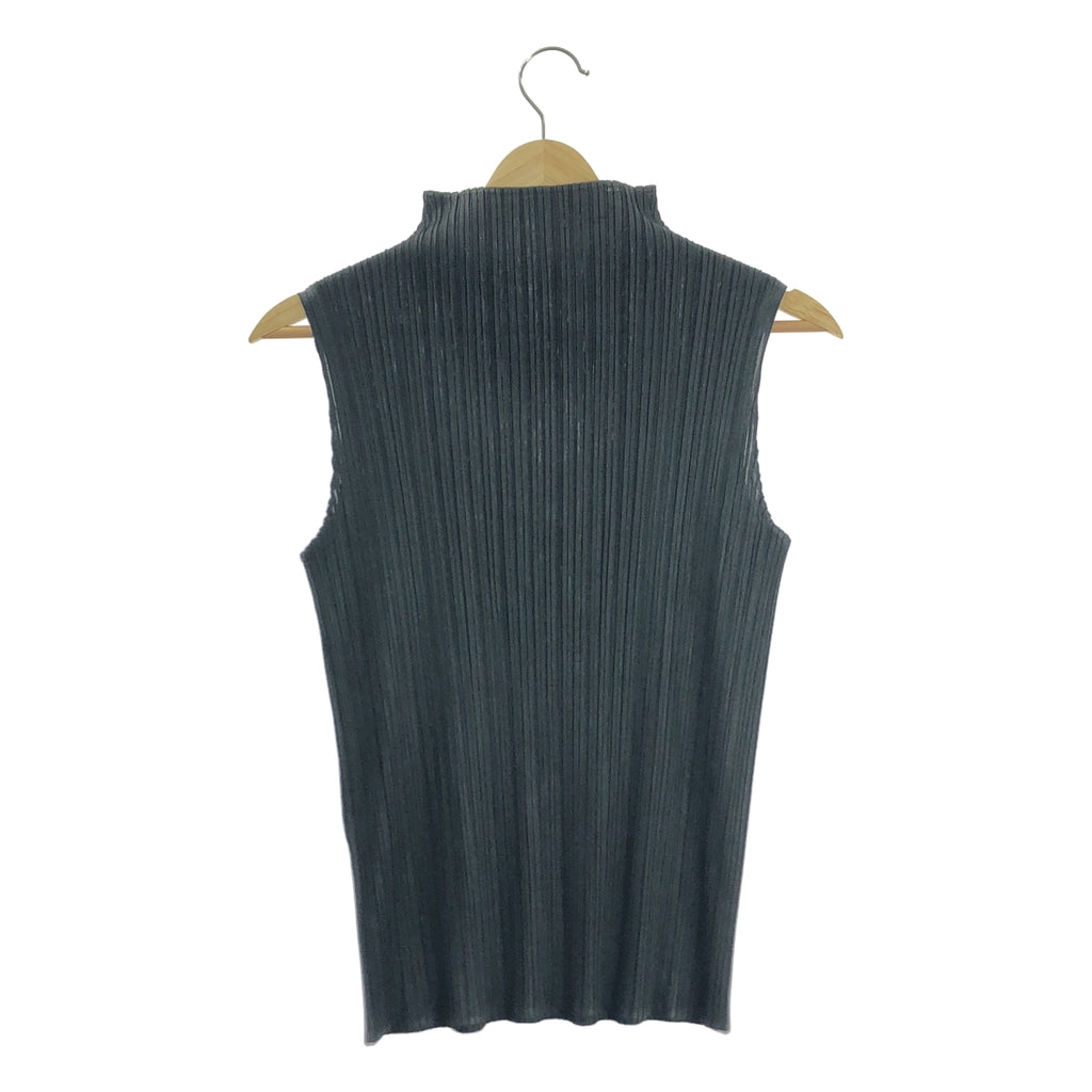 PLEATS PLEASE ISSEY MIYAKE / プリーツプリーズイッセイミヤケ | 総柄 ハイネック ノースリーブ プルオーバー | 4 | レディース