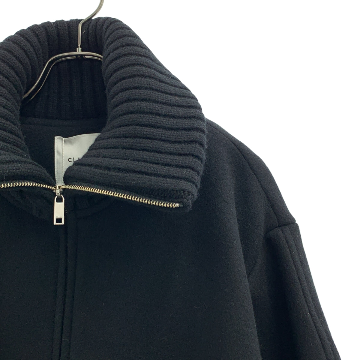 CLANE / クラネ | RIB COLLAR WOOL LONG COAT / エリリブニットシングルコート / 総裏地 | 1 | レディース