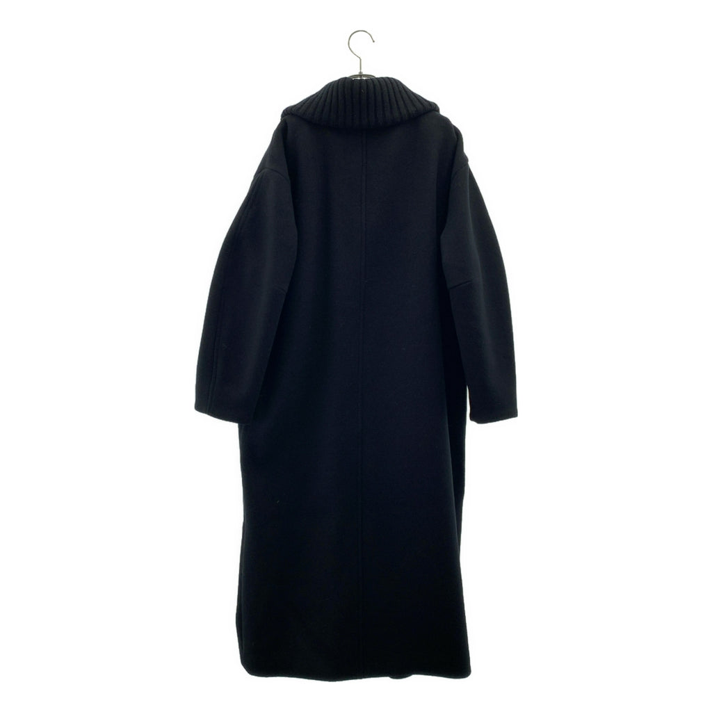 CLANE / クラネ | RIB COLLAR WOOL LONG COAT / エリリブニットシングルコート / 総裏地 | 1 | レディース
