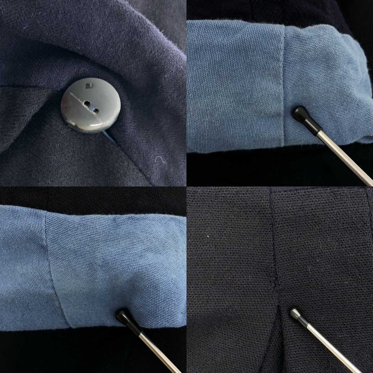 RICORRROBE / リコローブ | ウール パッチワーク ショールカラー オーバー コート / 総裏地 | S | ダークネイビー | レディース