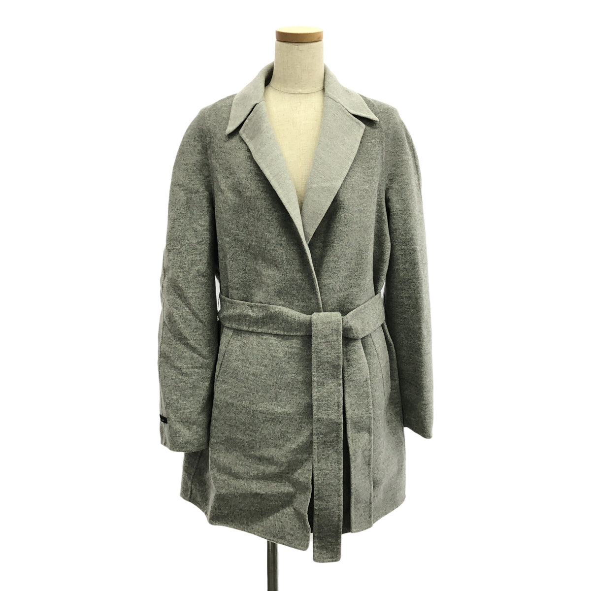 MANZONI24 / マンゾーニ24 | × Loro Piana / ロロ・ピアーナ 別注 ベルテッド ロングコート | グレー | レディース