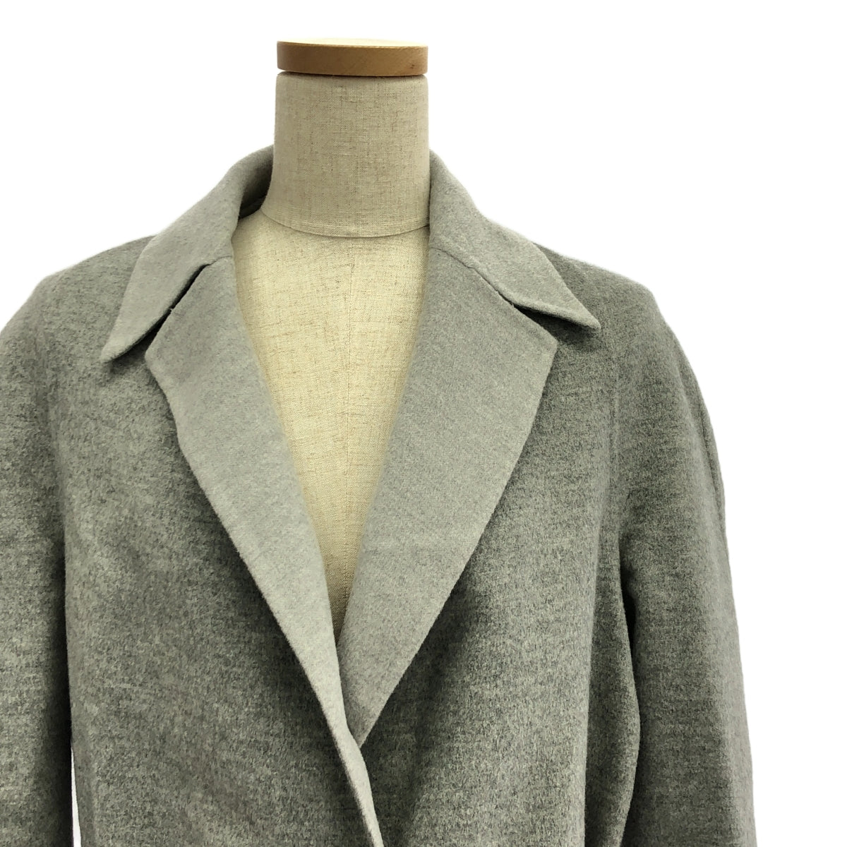 MANZONI24 / マンゾーニ24 | × Loro Piana / ロロ・ピアーナ 別注 ベルテッド ロングコート | グレー | レディース