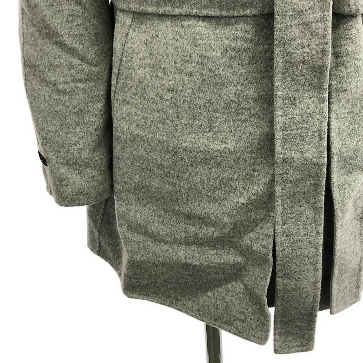 MANZONI24 / マンゾーニ24 | × Loro Piana / ロロ・ピアーナ 別注 ベルテッド ロングコート | グレー | レディース