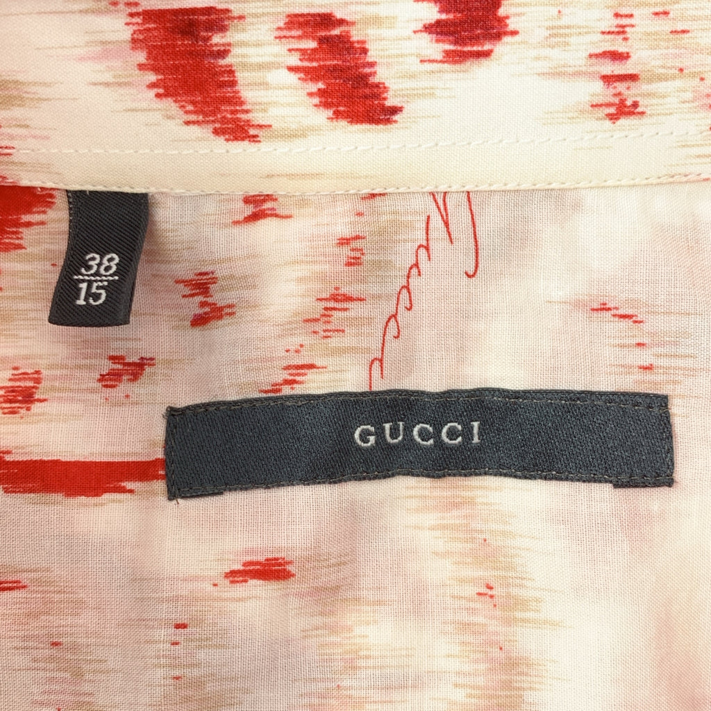 GUCCI | 湯姆福特時代棉質全印花襯衫 | 尺寸 38 | 男款
