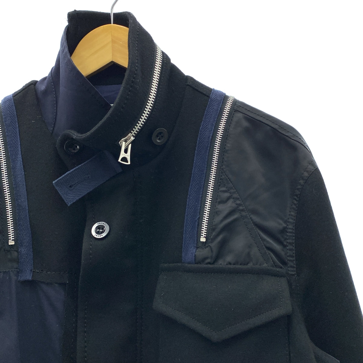 sacai / サカイ | 異素材切替 ハイブリッド ミリタリージャケット | 2