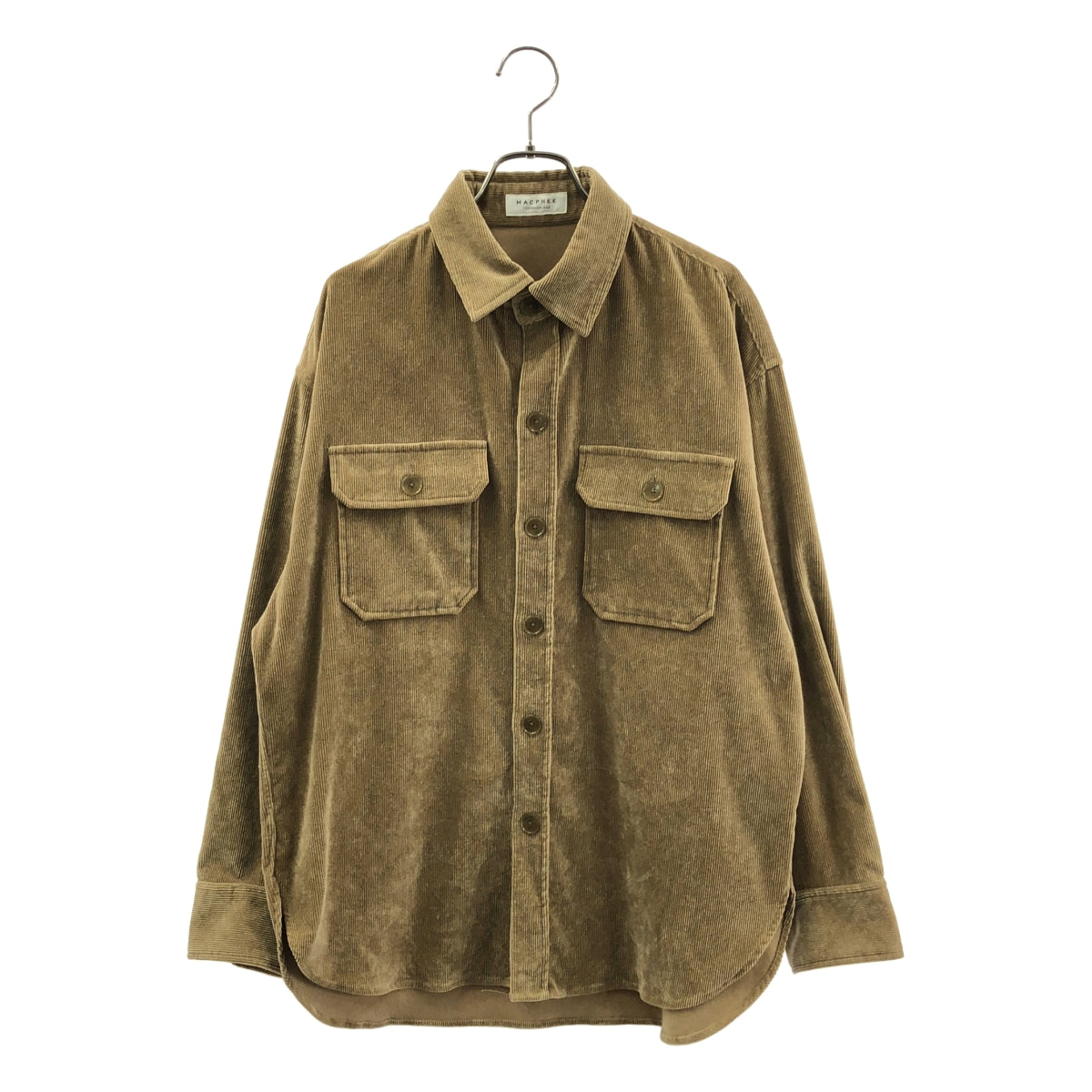 Tomorrowland MACPHEE / トゥモローランドマカフィー | オーバーシルエット コーデュロイ シャツ | 36 | ブラウン | レディース