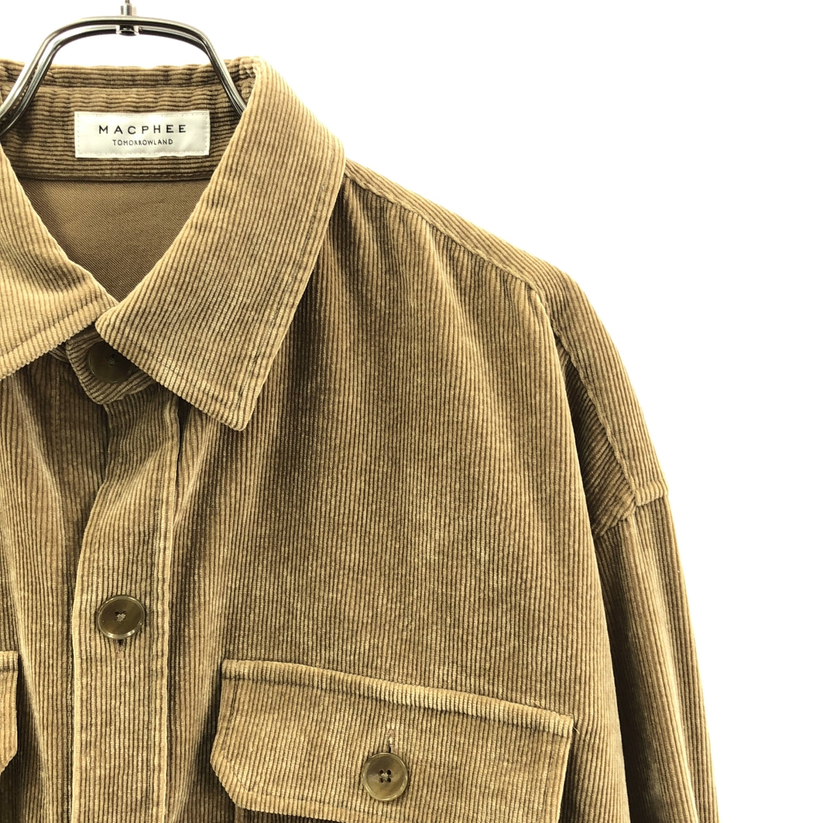Tomorrowland MACPHEE / トゥモローランドマカフィー | オーバーシルエット コーデュロイ シャツ | 36 | ブラウン | レディース