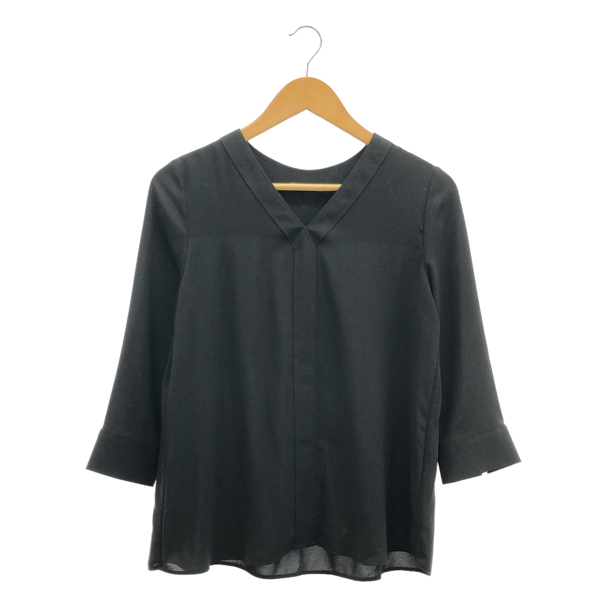 theory luxe / 세오리랏쿠스 | PEARL.GGT SHRRE V 넥 블라우스 셔츠 | 36 | 블랙 | 여성