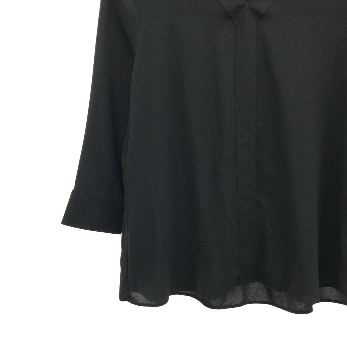 theory luxe / セオリーリュクス | PEARL.GGT SHRRE Vネック ブラウス シャツ | 36 | ブラック | レディース