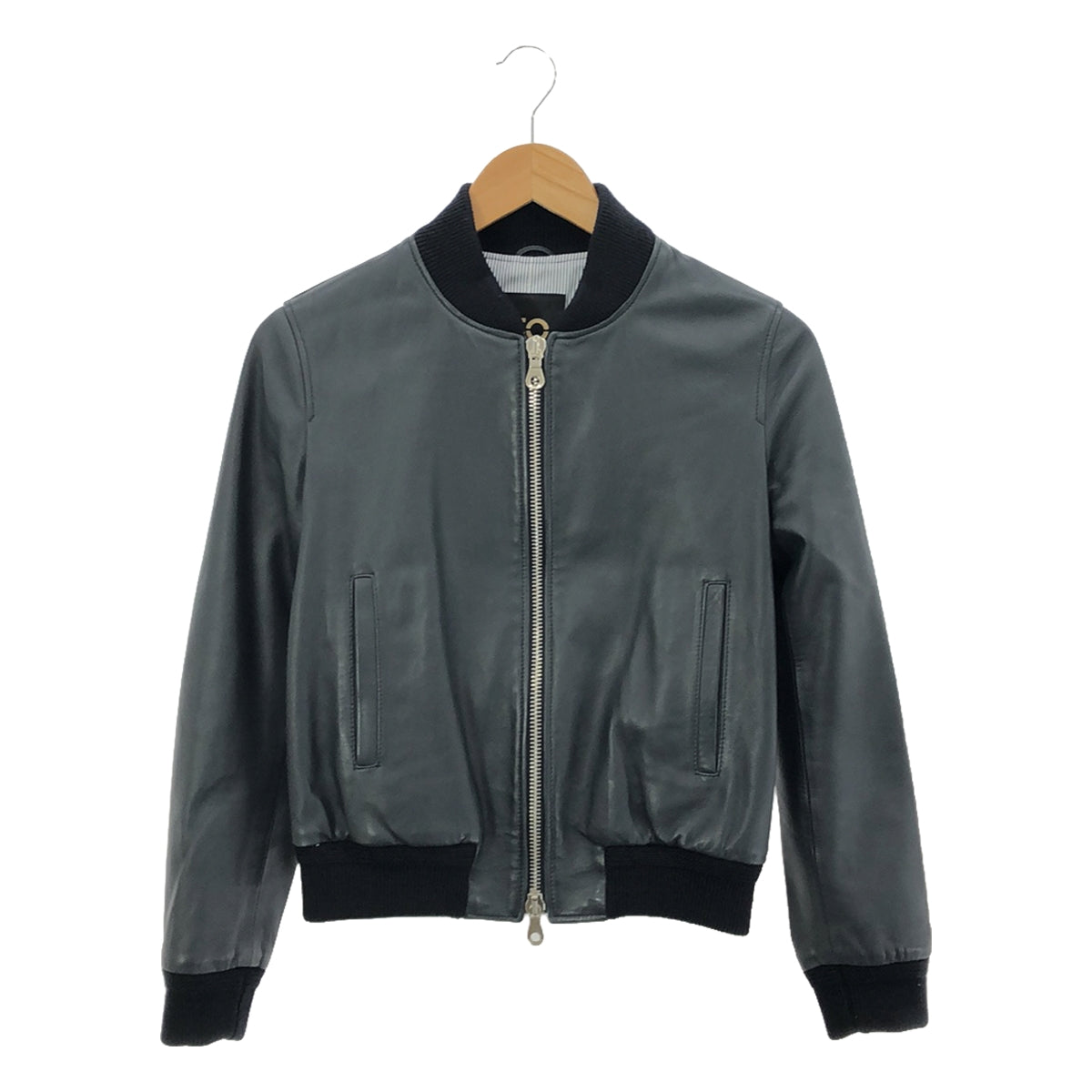 CINQUANTA / チンクワンタ | BOMBER BLOUSON ナッパレザー ボンバージャケット | 36 | ブラック | レディース