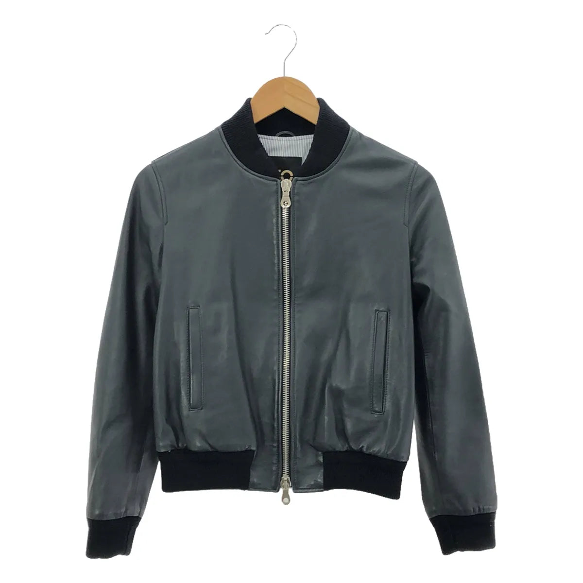 CINQUANTA / 친 완타 | BOMBER BLOUSON 나파 가죽 폭격기 재킷 | 36 | 블랙 | 여성