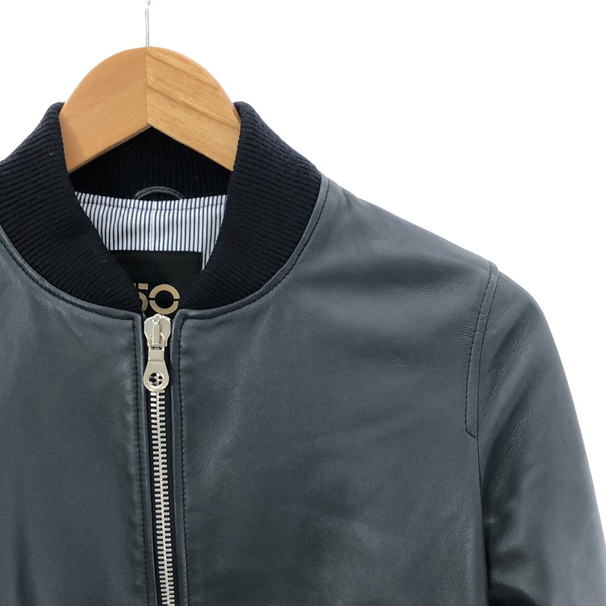CINQUANTA / チンクワンタ | BOMBER BLOUSON ナッパレザー ボンバージャケット | 36 | ブラック | レディース