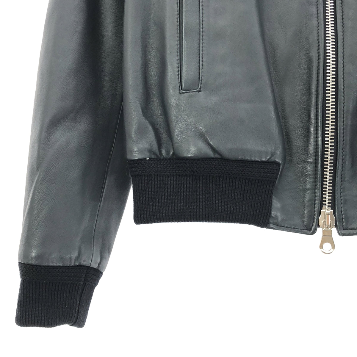 CINQUANTA / チンクワンタ | BOMBER BLOUSON ナッパレザー ボンバージャケット | 36 | ブラック | レディース