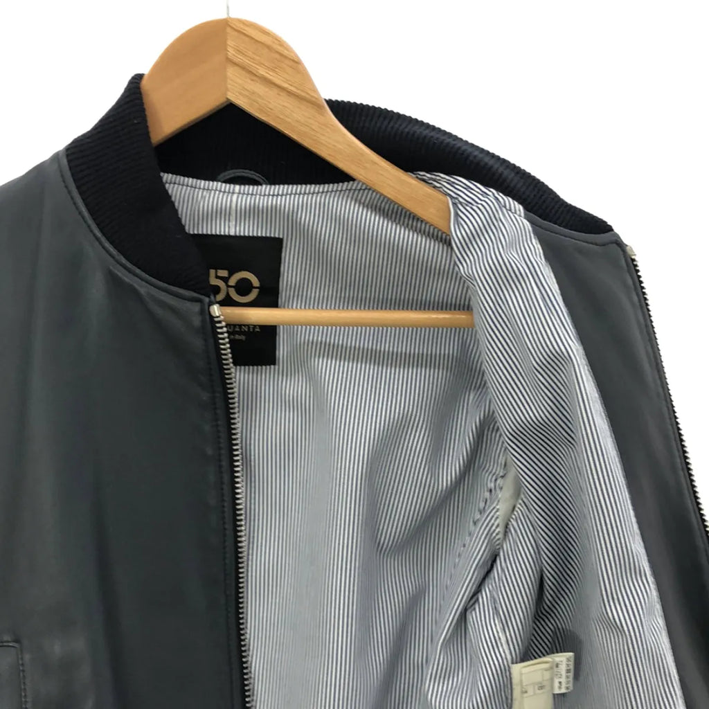 CINQUANTA / チンクワンタ | BOMBER BLOUSON ナッパレザー ボンバージャケット | 36 | ブラック | レディース