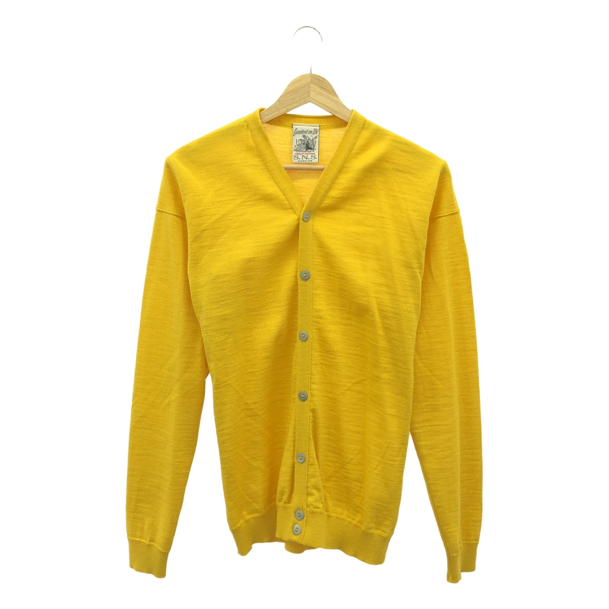 S.N.S. HERNING / エスエヌエスハーニング | Vネック ウールニット カーディガン | S | イエロー | レディース