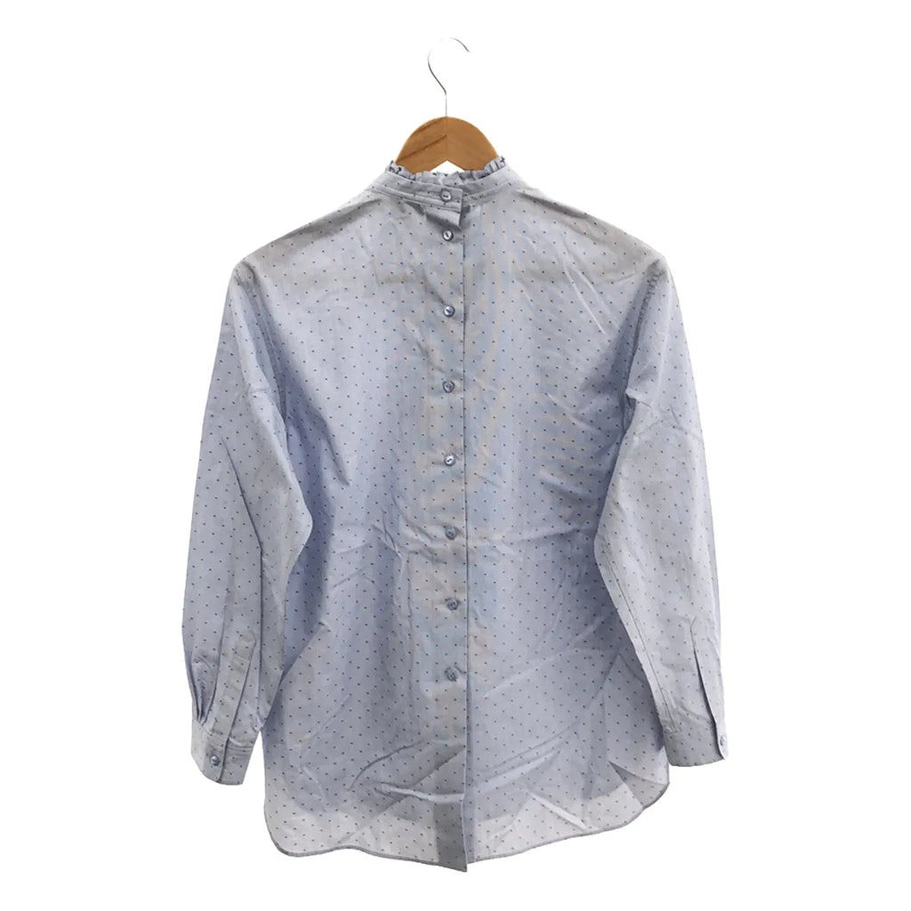 抽屜 | 2020秋冬 |棉質提花立領荷葉邊襯衫 | 36 |淺藍色 |女的