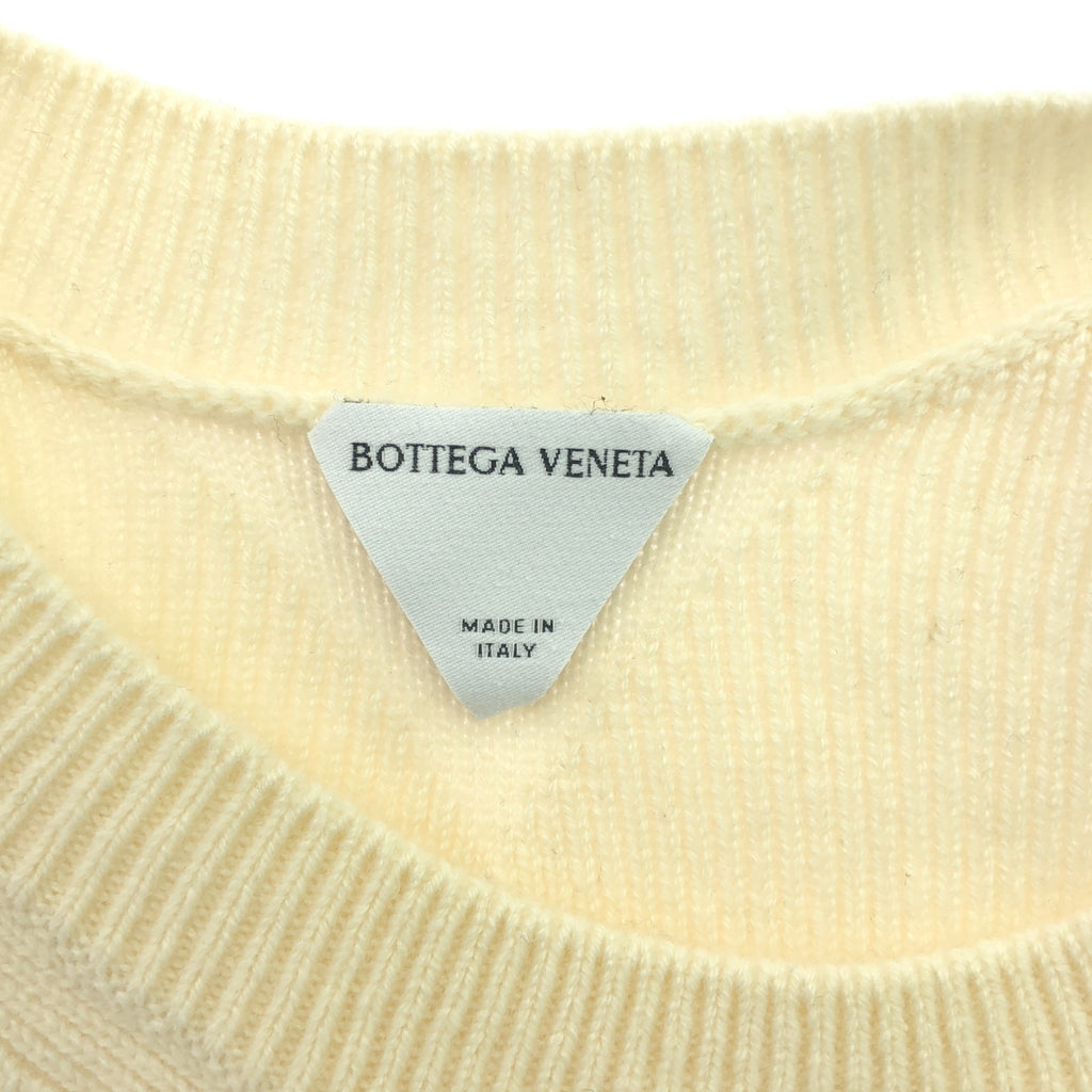 BOTTEGA VENETA |羊絨混紡圓領針織毛衣 |加大尺寸 |象牙 |女性的