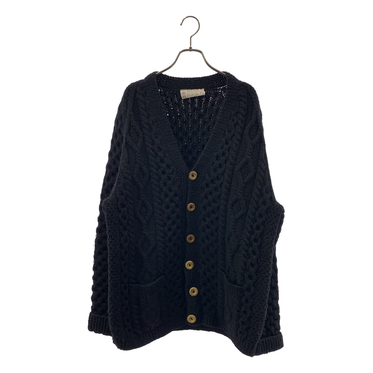 INVERALLAN / インバーアラン | ウール ケーブル アラン オーバー ニット カーディガン |