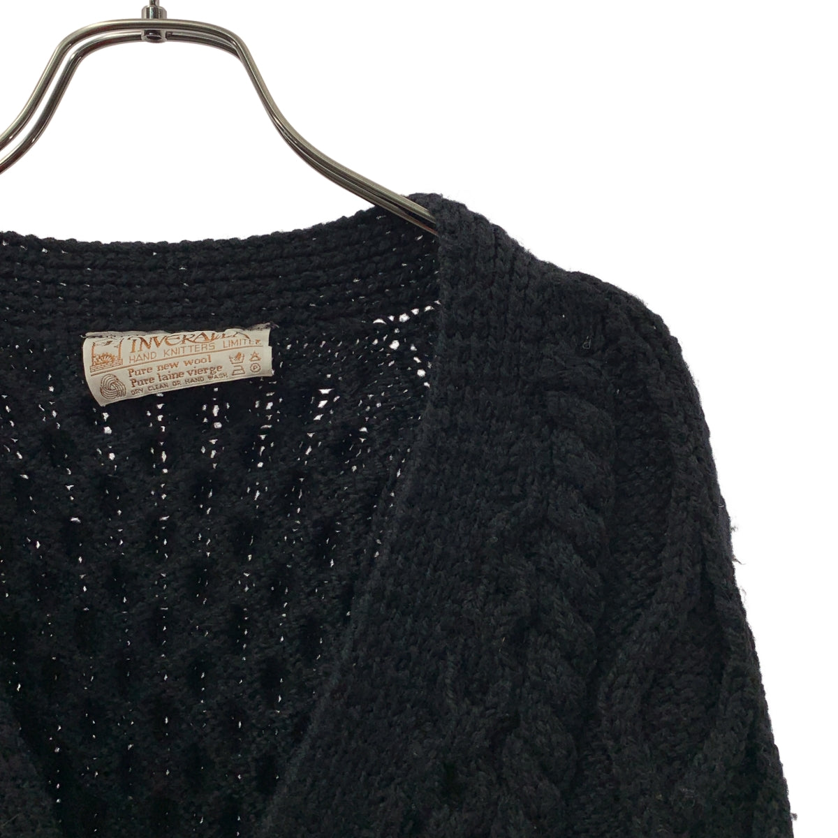 INVERALLAN / インバーアラン | ウール ケーブル アラン オーバー ニット カーディガン |