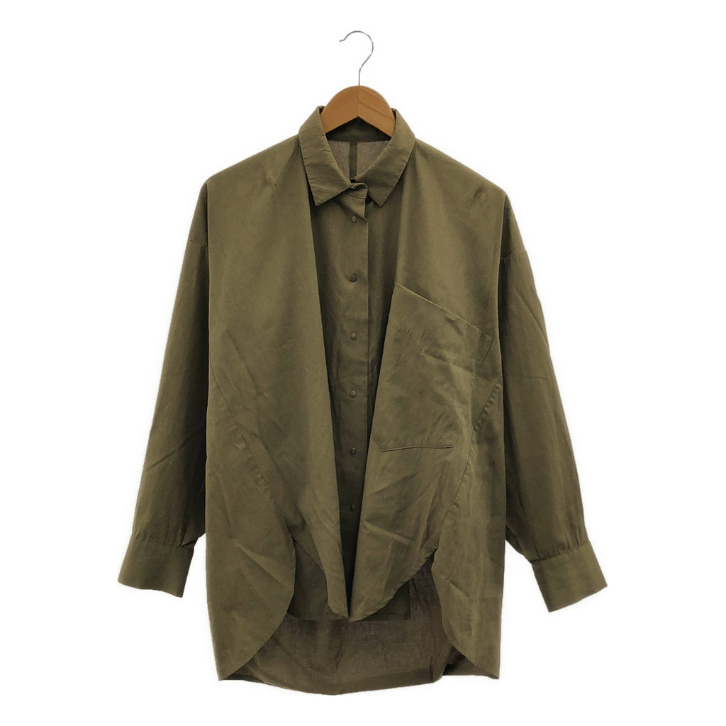 RIM.ARK / リムアーク | Back volume silhouette SH / レギュラーカラー オーバーシャツ | F | オリーブ | レディース
