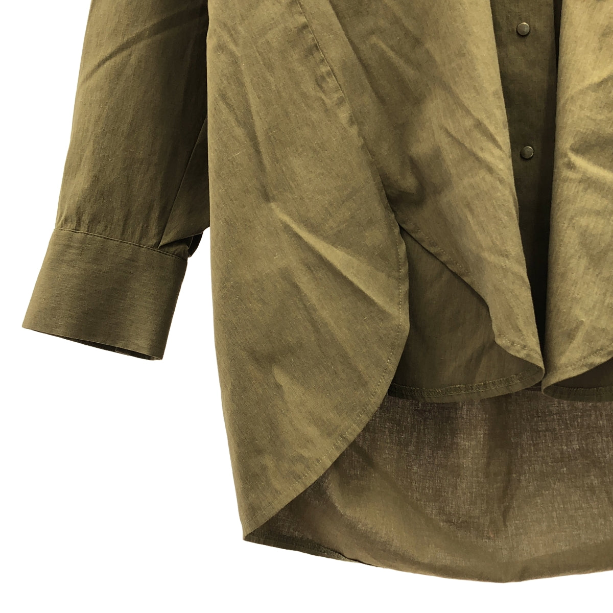 RIM.ARK / リムアーク | Back volume silhouette SH / レギュラーカラー オーバーシャツ | F | オリーブ | レディース