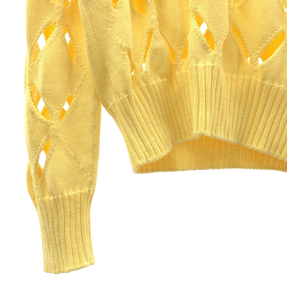 Stefan Cooke | 菱形鏤空針織套頭衫，飾以花卉刺繡和鏤空針織圖案 | XL | 男士