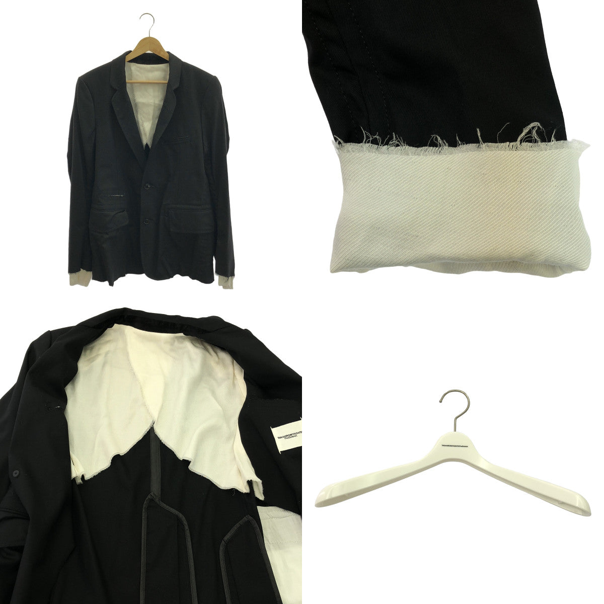 TAKAHIROMIYASHITA The Soloist / タカヒロミヤシタザソロイスト | レザー切替 シングルブレスト テーラードジャケット / 裏地付き | 46 | ブラック | メンズ