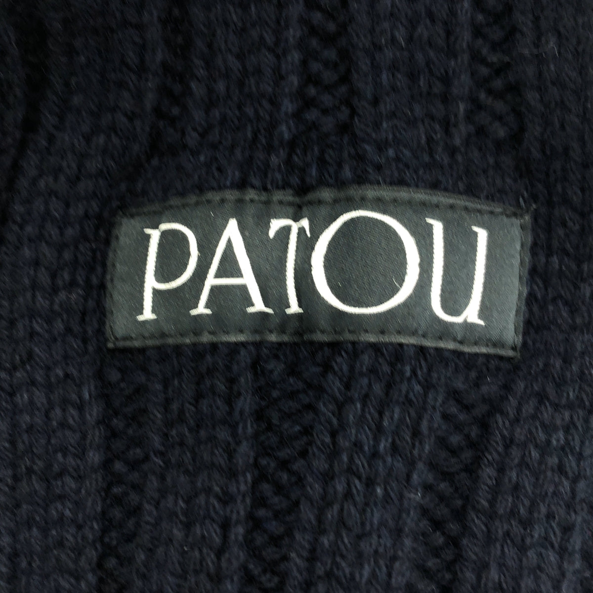 [狀況極佳] PATOU | 羊毛標誌高領羅紋針織毛衣 | XS 碼 | 深海軍藍 | 女款