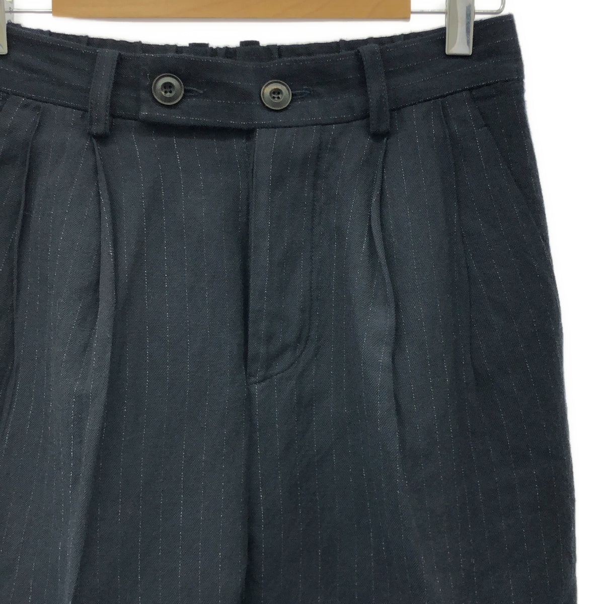 好奇心學校 |羊毛棉條紋褲 | S |海軍 |女性的