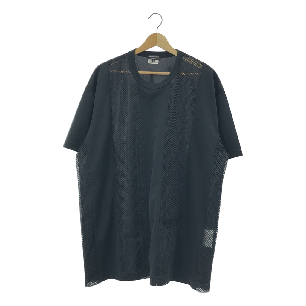 【美品】  COMME des GARCONS HOMME PLUS / コムデギャルソンオムプリュス | 2025SS | ポリエステル メッシュ Tシャツ カットソー | M | ブラック | メンズ