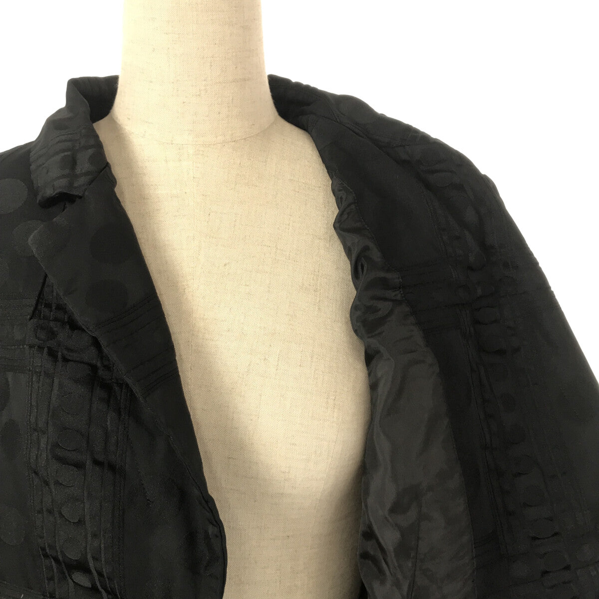 【美品】  COMME des GARCONS COMME des GARCONS / コムコム | 2022SS | ポリ縮絨 ドッキング 変形 ロングジャケット | M | ブラック | レディース