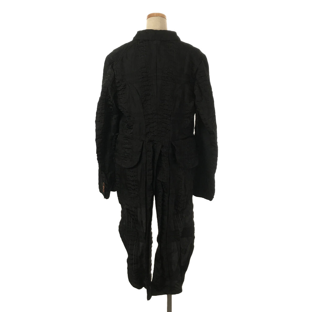 【美品】  COMME des GARCONS COMME des GARCONS / コムコム | 2022SS | ポリ縮絨 ドッキング 変形 ロングジャケット | M | ブラック | レディース