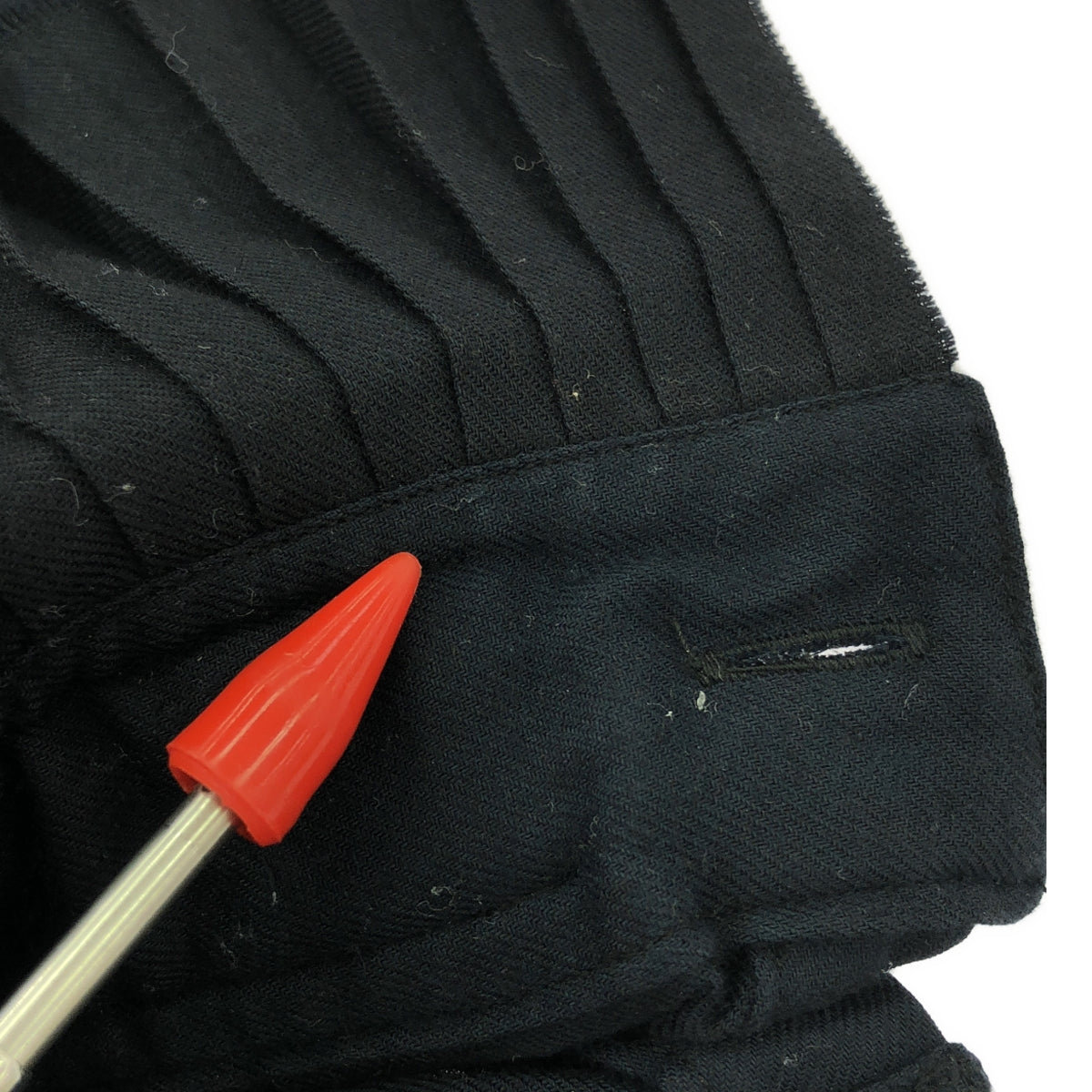 [品相良好] JUN MIKAMI | ALUMO 褶領羊毛混紡襯衫 | 海軍藍 | 女款