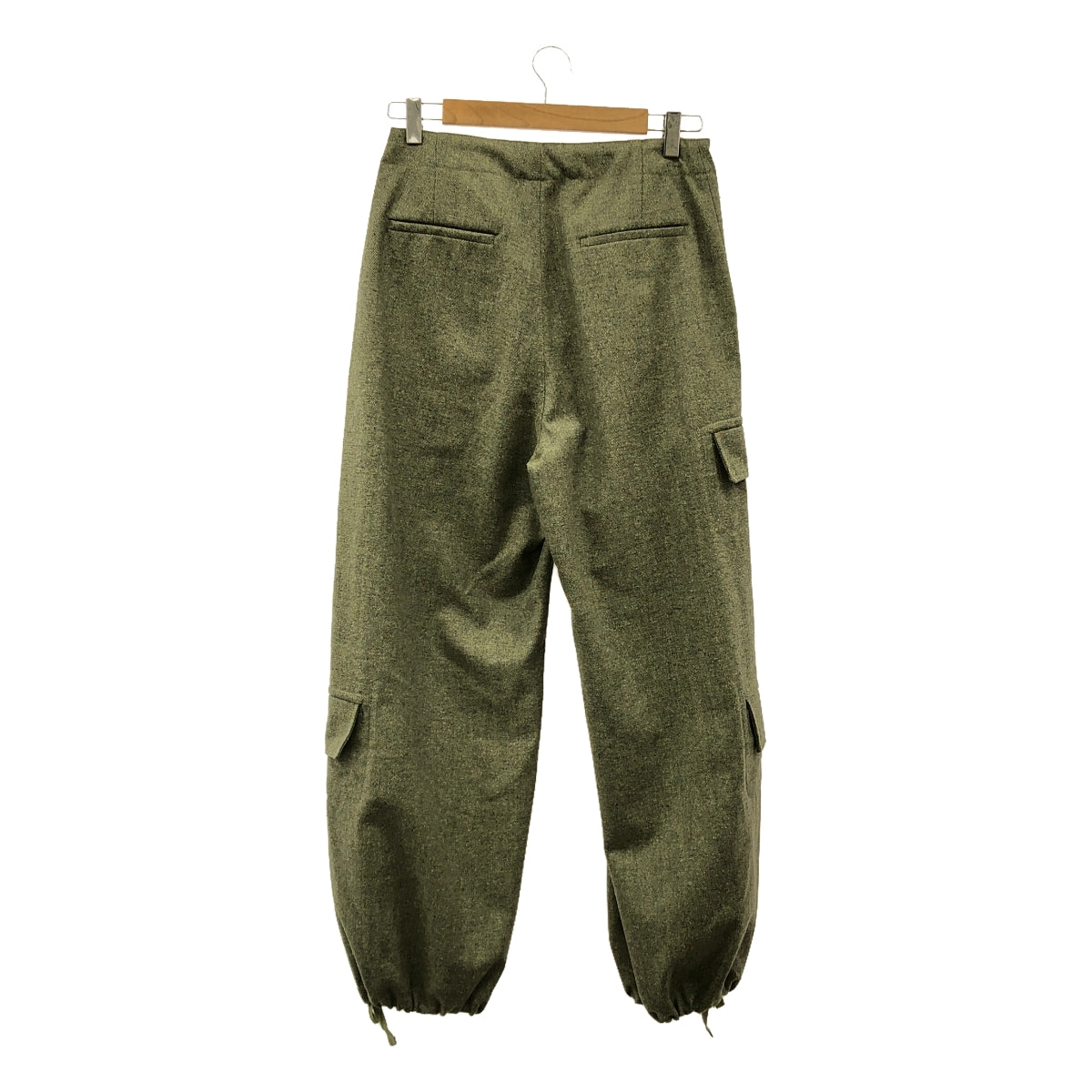 [Good Condition] Drawer | 2024AW | Silk-blend wool herringbone cargo pants | 34 | Olive | Women's