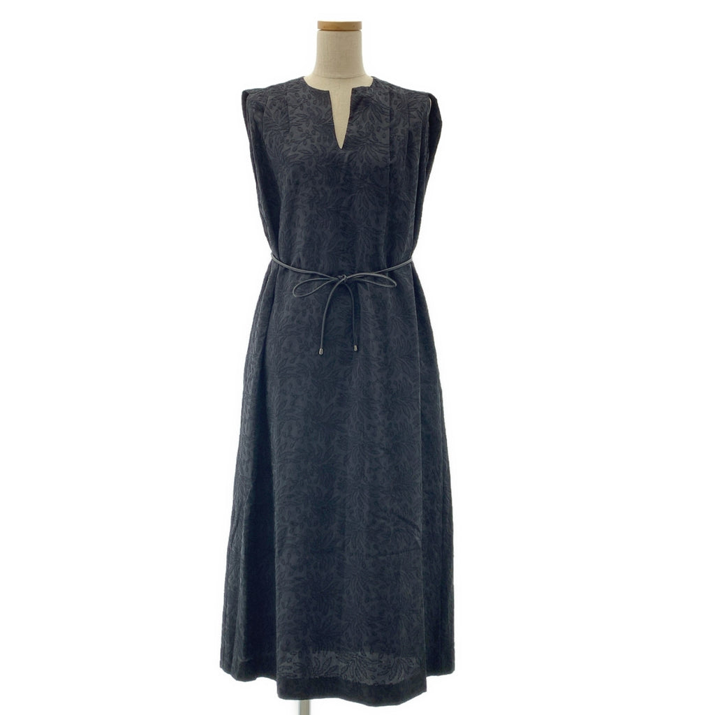 TOMORROWLAND 系列 | 2024SS | 腰帶葉刺繡鎖孔領洋裝 | 尺寸 36 | 女款