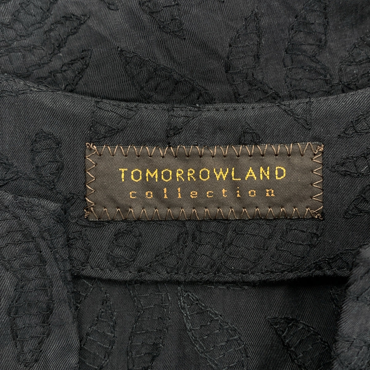 TOMORROWLAND 系列 | 2024SS | 腰帶葉刺繡鎖孔領洋裝 | 尺寸 36 | 女款